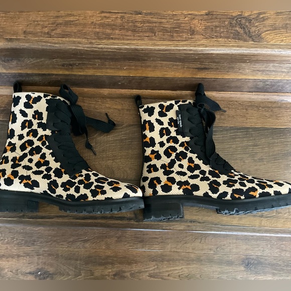 Kate Spade Leopard Print Knit Boots 7.5 - Picture 10 of 12
